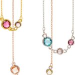 MignonandMignon Custom Birthstone Necklace for Women, Family Jewelry Gift for Moms, Kids, and Grandmas -BSN-MC