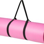 Amazon Basics 1/2 Inch Extra Thick Exercise Yoga Mat with Carrying Strap, Cushioned Support, for Fitness and Gym Workouts