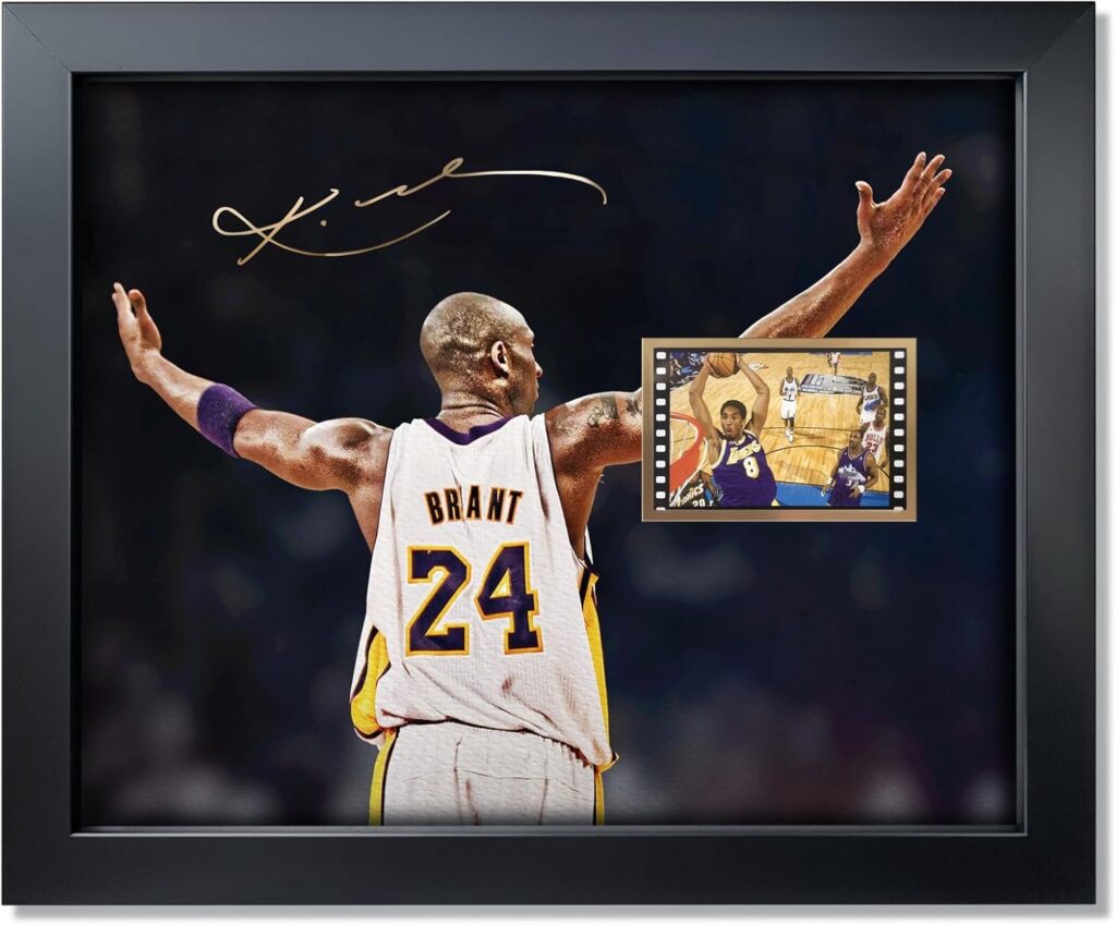 sufenvera Signed Kobe Bryant Film Photo Collage,Kobe Memorabilia Framed Poster Gifts for Basketball Fans on Birthday/Christmas/Father’s Day 10×8 Inches