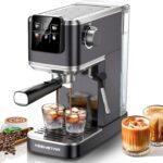 KEENSTAR 20Bar Espresso Machine with Rapid Cold Brew, Hot & Iced Coffee Machine, Espresso Maker with Milk Frother Steam Wand, Touch Screen with 40oz Water Tank for Latte, Cappuccino, Gift