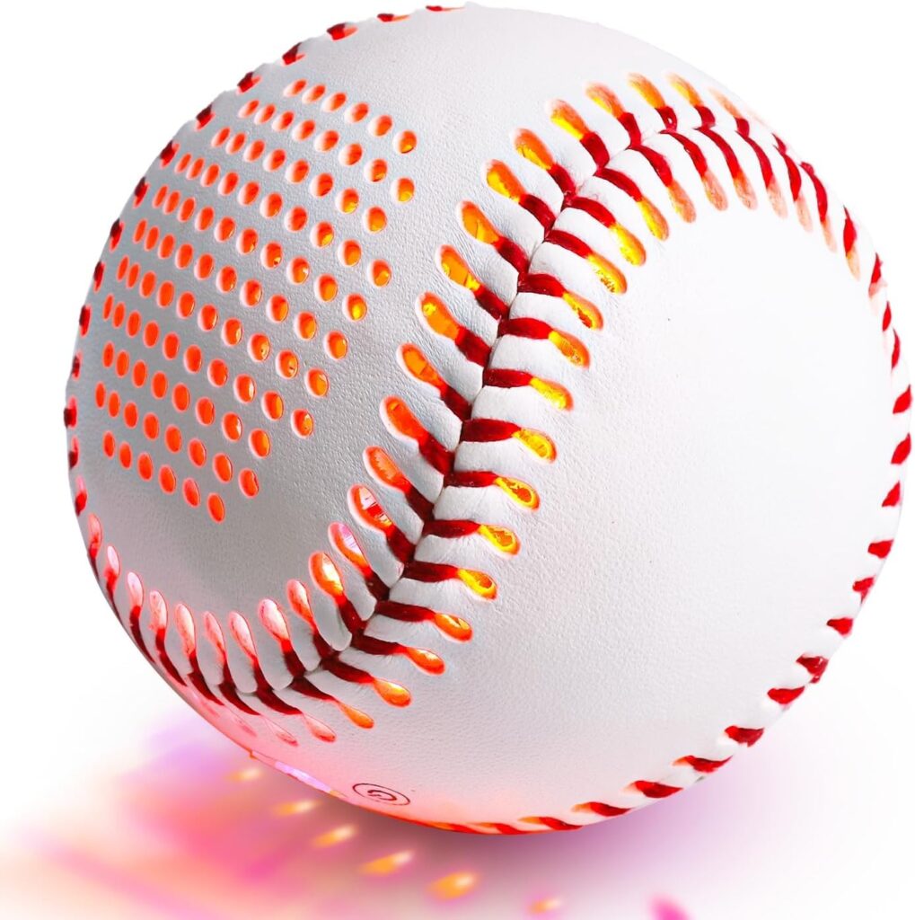 Glow Baseball Bluetooth Speaker，Portable Sports Gift for Fans, Waterproof Outdoor Speaker with Party Lights.