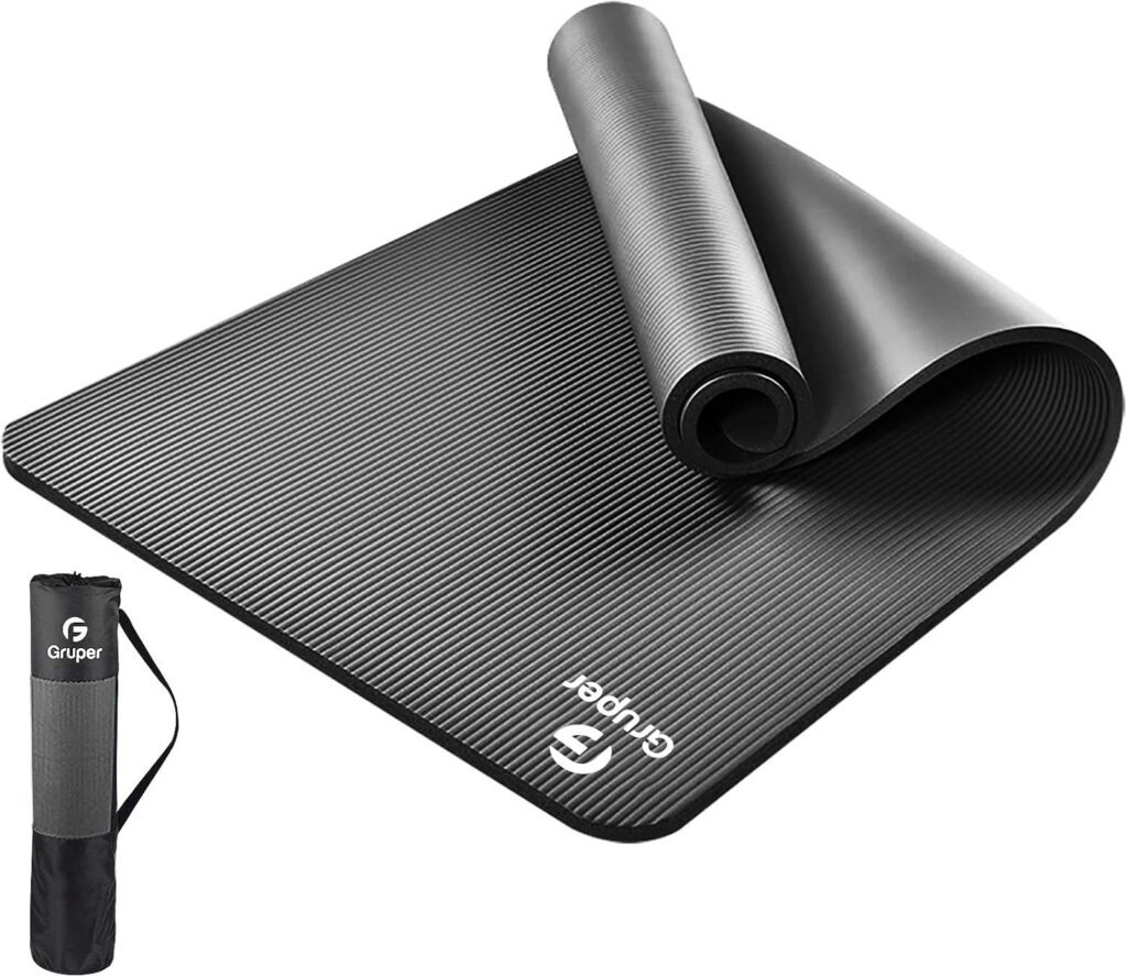 Yoga Mat Non Slip NBR Thick Yoga Mat, 72″L x 32″/24″W x 0.6″/0.4″TH (185cm x 80cm/61cm x 15mm/10mm), Anti-Tear Exercise Mat with Carrying Strap and Bag, Workout Mats for Yoga, Pilates, Floor Exercises