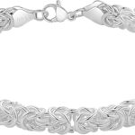 925 Sterling Silver Byzantine Bracelet for Women Chunky Bracelets Handmade Jewelry Gifts for Her