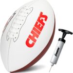Franklin Sports NFL Autograph Football – Official Size White Panel Souvenir Football for Autographs + Signatures – NFL Team Fan Shop Memorabilia
