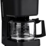 Amazon Basics 5 Cup Drip Coffee Maker, Coffee Machine with Glass Coffee Pot (0.8 Qt), Auto Shut-off, Auto Pause, Removable Filter Basket, Matte Black
