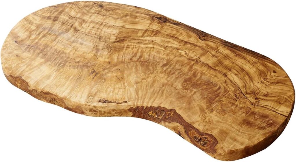 Naturally Med – Olive Wood Cutting Board/Cheese Board – 14 inch. Olive wood board for cheese, cutting, kitchen, charcuterie. Handcrafted, artisan product.