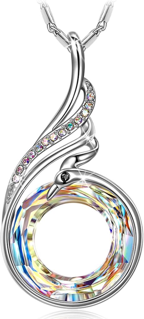 Kate Lynn “Rise From the Ashes Phoenix Necklace Made with Crystals from Austria, 18″+2” Necklace, Packaged with Jewelry Box, Birthday Gift for Women, Symbol of Luck and Renewal