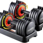 25/55 lbs (Pair) Adjustable Dumbbell Set, Dumbbell Adjustable Weight with Non-slip Quick Adjust Swivel Handle, Dumbbell Home Gym Fitness Equipment for Men and Women