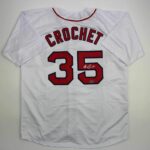 Facsimile Autographed Garrett Crochet Boston White Reprint Laser Auto Baseball Jersey Size Men’s XL