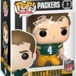Brett Favre #83 Facsimile Signed Reprint Laser Autographed Funko POP! Football Green Bay Packers Figurine with Protector Case