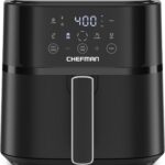 Chefman Air Fryer – 6 QT Compact Airfryer for Quick & Easy Meals in Minutes, Features Hi-Fry Technology for Extra Crisp, Touchscreen Controls with 4 Presets, Nonstick & Dishwasher Safe Basket – Black