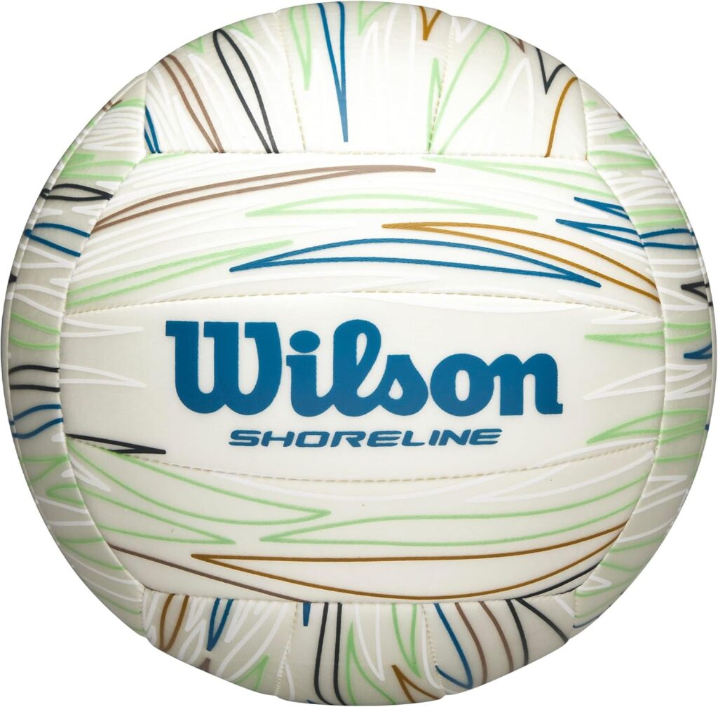 WILSON Shoreline Gen Green Volleyball – Official Size, White/Blue