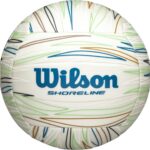 WILSON Shoreline Gen Green Volleyball – Official Size, White/Blue