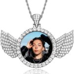 Custom Circle Chain with Picture, Photo Necklace for Men Women, Personalized Picture Pendant, Customized Memorial Gifts for Christmas Birthday Anniversary Family