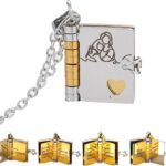 Granddaughter Book Necklace With 6 Pages Engraved Information，Granddaughter Gifts From Grandma