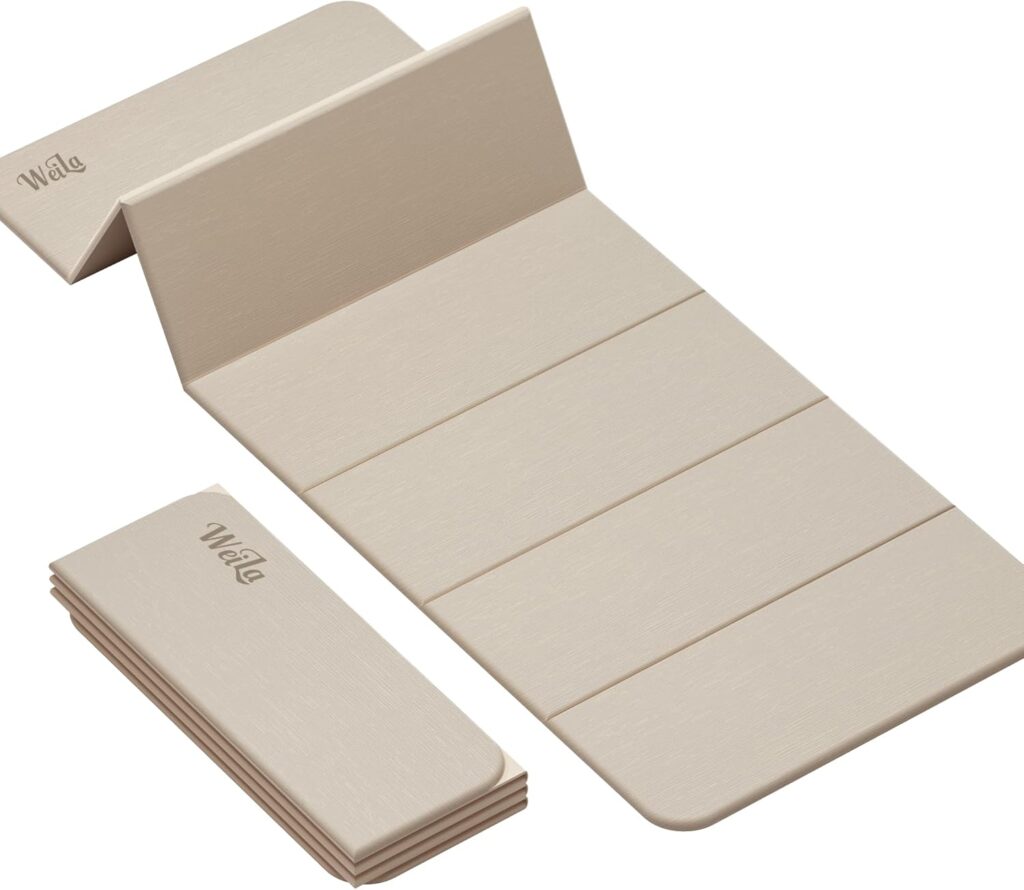 1/2 Inch Extra Thick Yoga Mat Pilates Equipment, 69″x24″ Odorless Workout Mats for Home Gym, Non-slip Exercise Mats for Women Men Home Workout, Foldable Yoga Mats for Travel Camping Sleeping