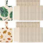 AWIZOM 36 Pcs Unfinished Wood Cutting Board with Handle Mini Wooden Paddle Cheese Charcuterie Board Blank Chopping Board Serving Tray Unfinished Wood Craft for DIY Home Kitchen Cooking Decor,9.8×5.71