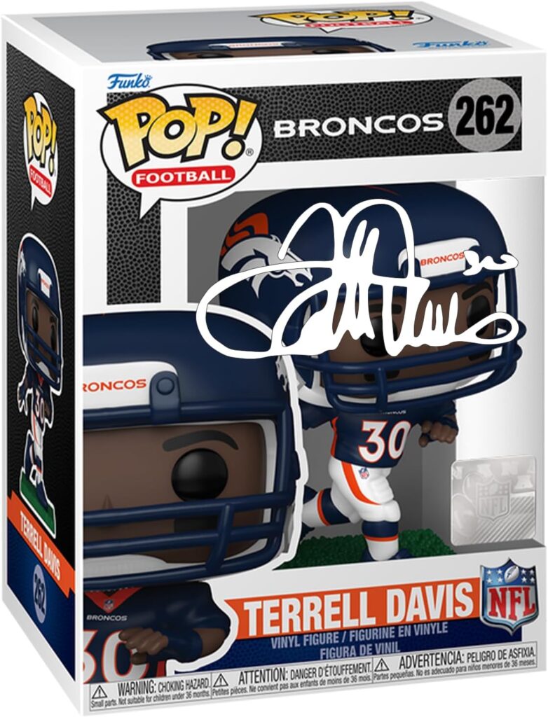 Terrell Davis #262 Facsimile Signed Reprint Laser Autographed Funko POP! Football NFL: Denver Broncos Figurine with Protector Case