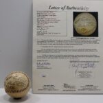 BABE RUTH w/59 H.R. & FRANK HOME RUN BAKER SIGNED SPALDING JToole BASEBALL JSA – Autographed Baseballs