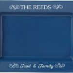 Let’s Make Memories Personalized Stoneware Entertaining Platter – For Entertaining – Navy Platter – Ceramic Tableware – Customized With Family Name