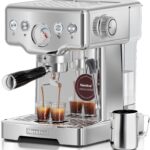 Neretva 15 Bar Espresso Machine with Milk Frother Steam Wand for Cappuccino, Latte, Macchiato, 1450W Professional Coffee Machine 1.8L Removable Water Tank For Home Barista (Silver), Medium, PE3690SU