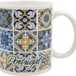 Traditional Portuguese Azulejo Ceramic Coffee Mug 12oz – Blue & White Tile Design, Microwave & Dishwasher Safe, Handcrafted in Portugal, GS6220