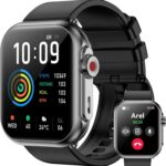 Smart Watch for Men Women, 1000mAh Battery 100-Day Standby Time, 1.85″ HD Screen Fitness Tracker, 110+ Sport Modes, IP68 Waterproof, Heart Rate/Sleep Monitor, Fitness Watch for Android/iPhone(Black)