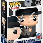 Tom Landry #87 Facsimile Signed Reprint Laser Autographed Funko POP! Football NFL: Dallas Cowboys Figurine with Protector Case