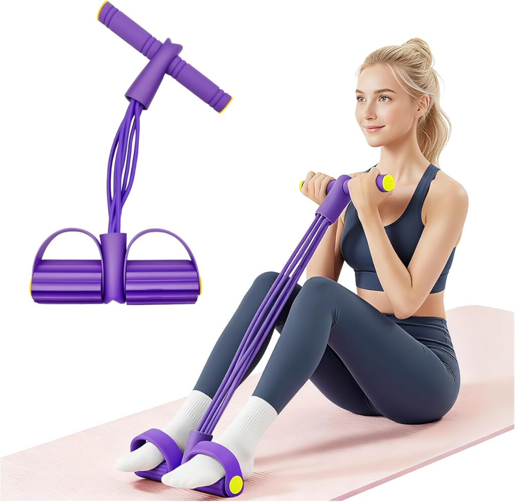 Multifunctional Resistance Bands with Handles and Pedals, 4/6/8 Tubes, Features Temp Thick TPE Material with 300% Stretch for Full Body Workouts.