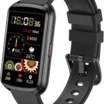 Fitness Trackers, 1.47 Inch Smartwatch, Touchscreen Activity Tracker with Thin Smartband Design, 5ATM Waterproof Fitness Watch Blood Oxygen Heart Rate Monitor for Android/iOS (Black)