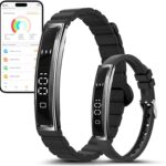 Sleep & Fitness Tracker with 2 Bands, Lightweight Smart Bracelet Wristband for Women Men, 24/7 Heart Rate, Blood Oxygen & Stress Monitor, Waterproof Health Trackers, No Subscription Fee（Black）