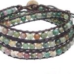 Genuine Stone Wrap Bracelets for Women Natural Crystal Beaded Wrap Bracelet 2/3/5 Adjustable Bohemian Bracelets Jewelry Gifts for Women Mom