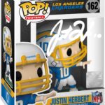 Justin Herbert #162 Facsimile Signed Reprint Laser Autographed Funko POP! Football NFL: Los Angeles Chargers Figurine with Protector Case