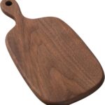 Muso Wood Small Cutting Board with Handle, Walnut Wooden Chopping Boards for Bread, Vegetables & Fruits, Dinner Cheese Board with Hole(15.2×7.3 Inches)