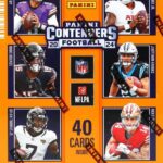 2024 Panini Contenders Football Series Factory Sealed Blaster Box with One Autograph or Rookie Ticket Memorabilia Swatch Plus Seven Inserts or Parallels Per Box Including Exclusive Blue Parallels