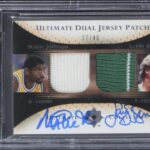 Larry Bird & Magic Johnson Signed 2005 Ult Collection #DPJB #27/40 Card BAS Slab – Basketball Autographed Cards