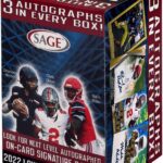 2022 SAGE Hit Premier LOW SERIES Football BLASTER box (63 cards incl. THREE Autograph cards)