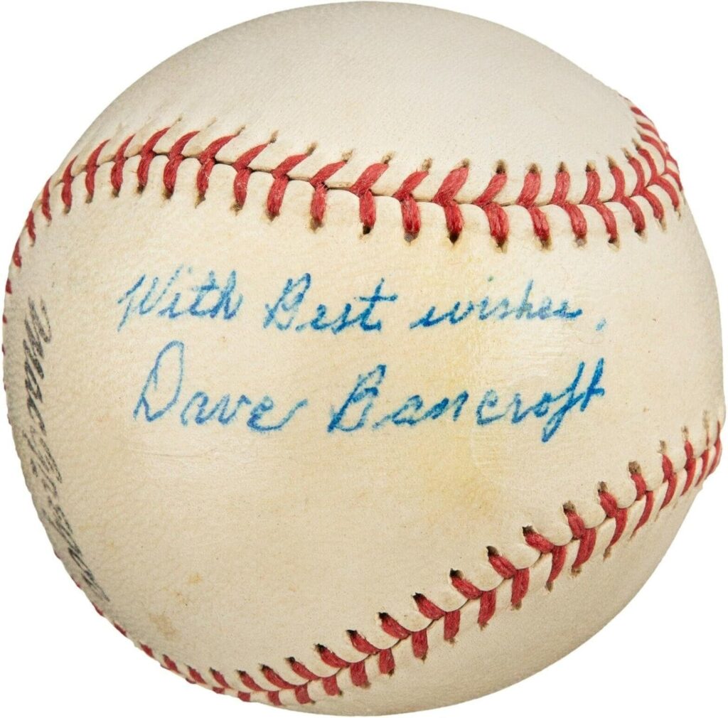 The Finest Dave Bancroft Single Signed Baseball PSA DNA & JSA COA – Autographed Baseballs