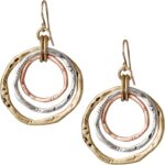 SPUNKYsoul 3 Circle Boho Earrings – Handmade, Lightweight 2-Inch Bohemian Dangle Earrings for Women – Trendy, Vintage, Unique Jewelry – Ideal for Weddings & Gifting