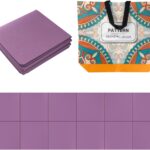 Foldable Yoga Mat 72″ L x 24″ W x 0.24 Inch，Travel Yoga Mat with Stretch Strap, Non-Slip Yoga Mats for Home/Gym，Pilates Mat/Non Slip Yoga Mat for Fitness