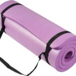 Yoga Mat 1-Inch Extra Thick High-Density Exercise Mat with Non-Slip Surface & Carry Strap for Men & Women Tear-Resistant Pilates Workout Mat for Home Gym, Floor Fitness, Taro Purple