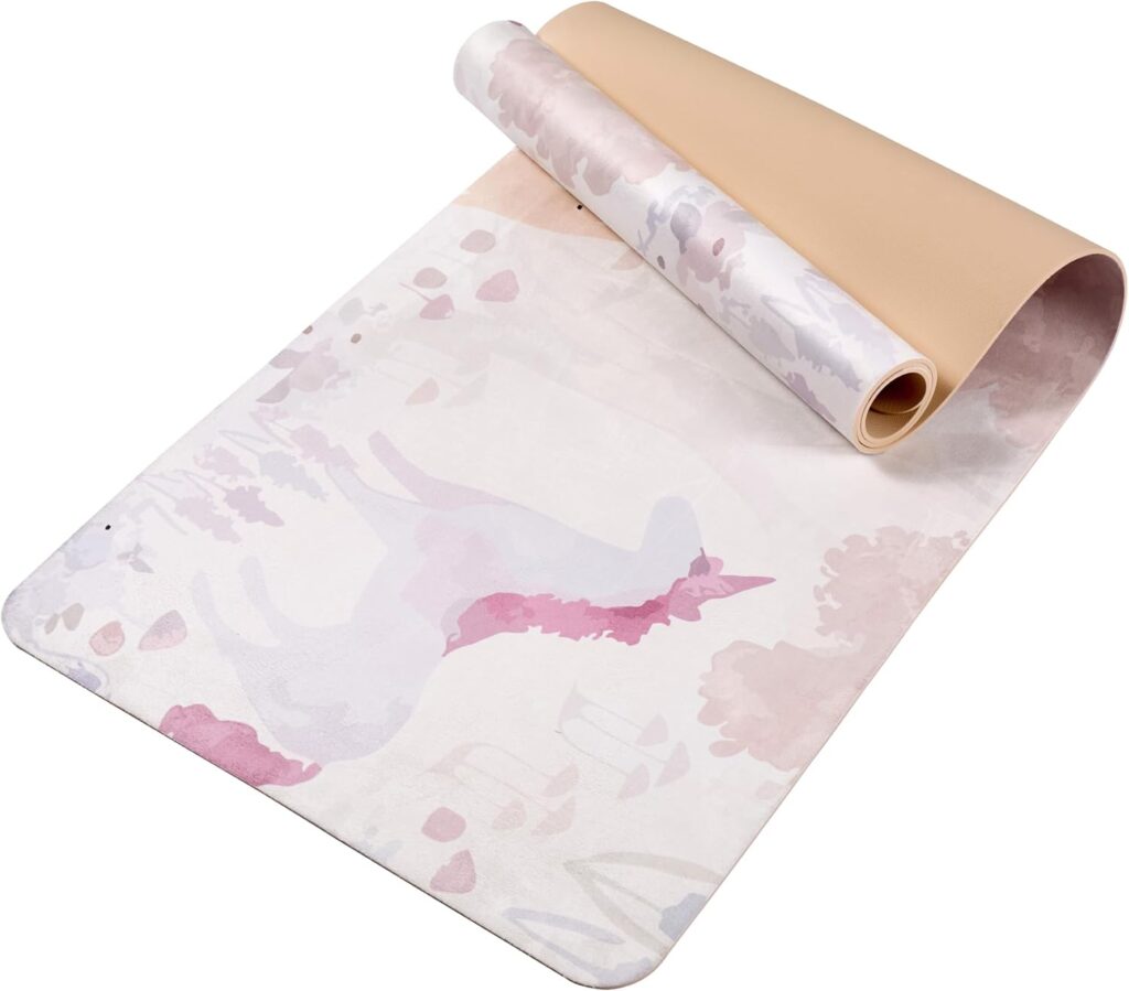 Non-Slip TPE Yoga Mat, 72″x24″ Extra-Long Pilates Mats for Hot Yoga, HIIT, Floor Workouts, Lightweight Fitness Mat for Women & Men (Black+White)