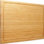 Utoplike Extra Large XXXL Bamboo Cutting Board 24 x16 Inch, Largest Wooden Butcher Block for Turkey, Meat, Vegetables, BBQ, Over the Sink Chopping Board with Handle and Juice Groove, Thickness 1.25″