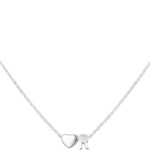 Heart Initial Necklace for Women Stainless Steel Tiny Heart Letter Necklace Personalized Name Necklace