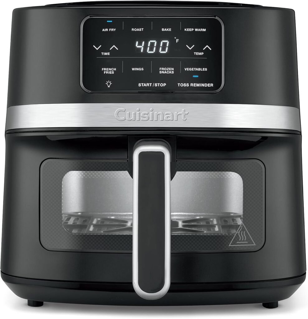 Cuisinart Air Fryer, 4.5-Quart Basket Fryer with 4 Cooking Functions to Air Fry, Roast, Bake, and Keep Warm, 4 Airfryer Presets, Dishwasher-Safe Parts, AIR-160NAS, Stainless Steel & Black