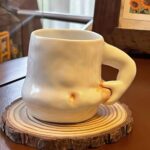 Hand-Crafted Ceramic 14OZ Fat Belly Mug | Coffee Mug With Arm Handle | Fat Mug | Potbelly Coffee Mug | Father’s Day Gift