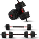 Fitvids Multi-Functional Portable Changeable Dumbbell and Barbell Kettlebell Set – Adjustable Weights