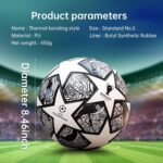 Football Fans Memorabilia 2024 Soccer Ball Birthday Present Size 5 Soccers Office Soccerball Fans Thermally Bonded Match Ball with Seamless Stiching Soccer (Grey)