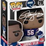 Lawrence Taylor #79 Facsimile Signed Reprint Laser Autographed Funko POP! Football NFL Legends: New York Giants Figurine with Protector Case