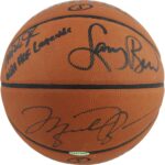 NBA HOF Legends (3) Jordan, Bird & Johnson Signed NBA Basketball BAS #A39840 – Autographed Basketballs